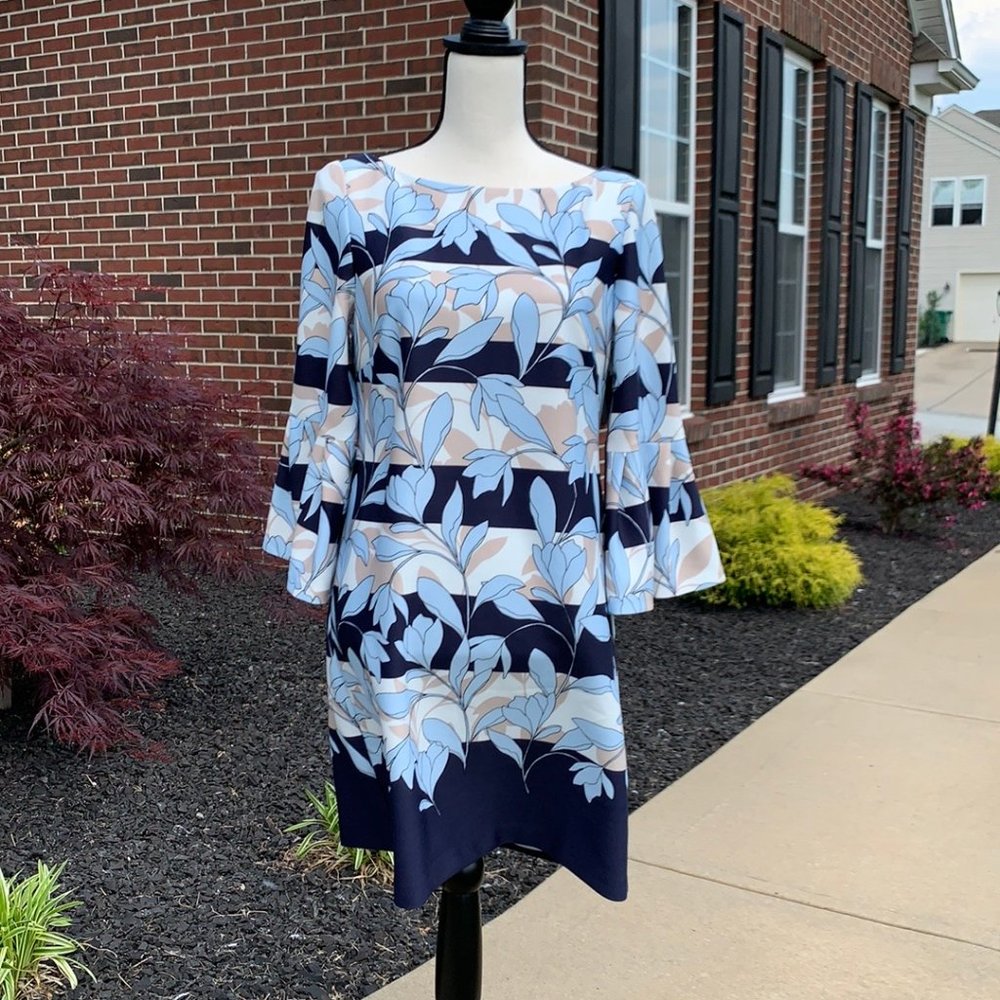 Vince Camuto Crepe Knit Bell Sleeve Dress